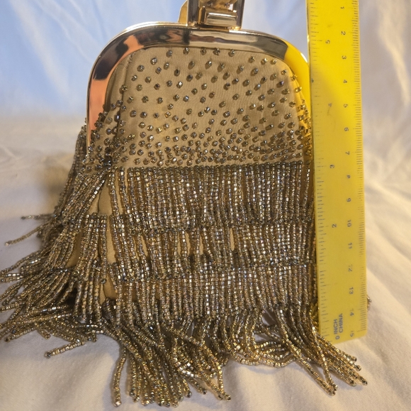 Inge Christopher Gold Beaded Evening Bag